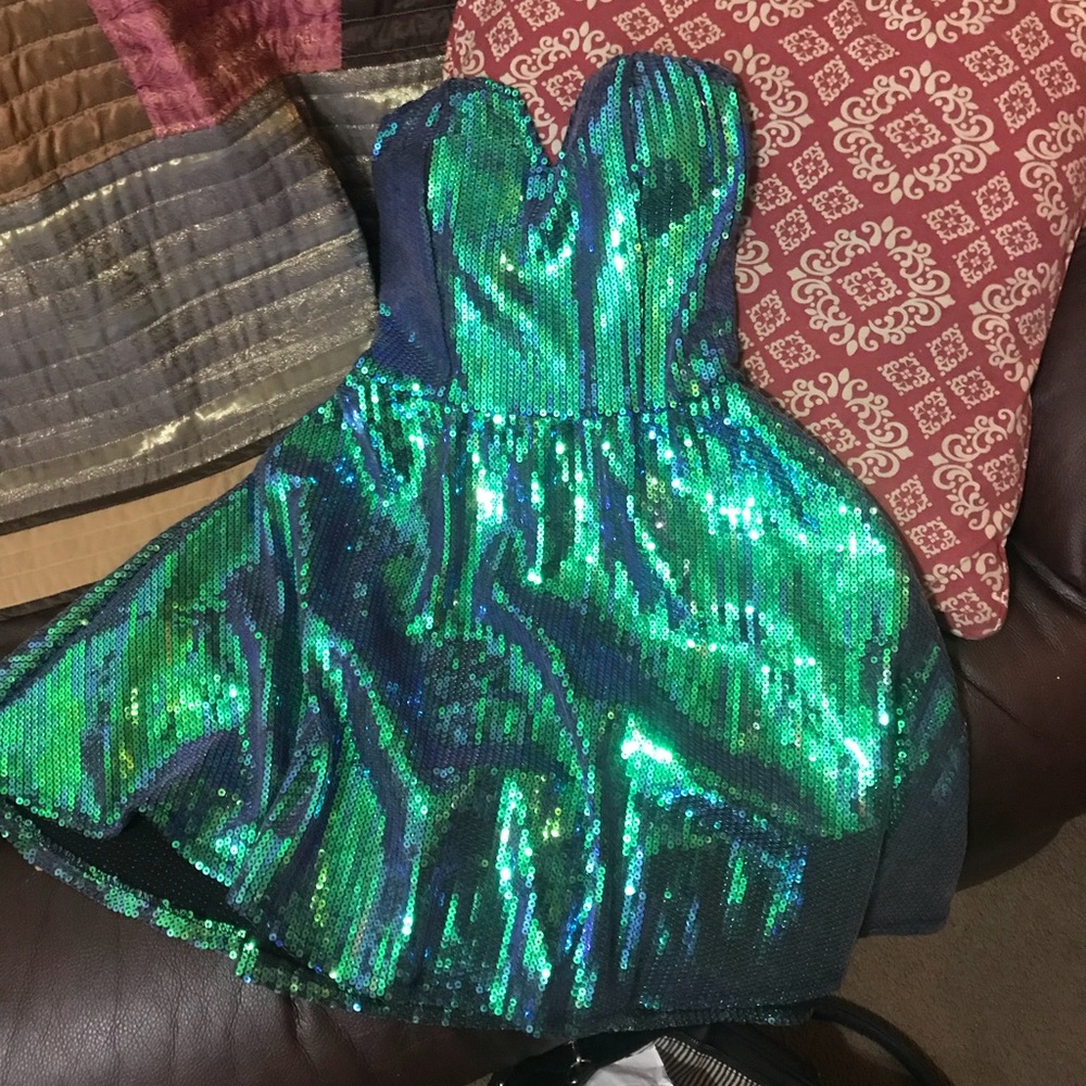 Teal/Mermaid Sequin Skater Dress!!